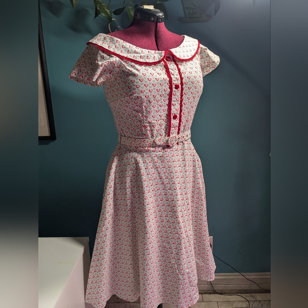 Cute red and white pin up dress